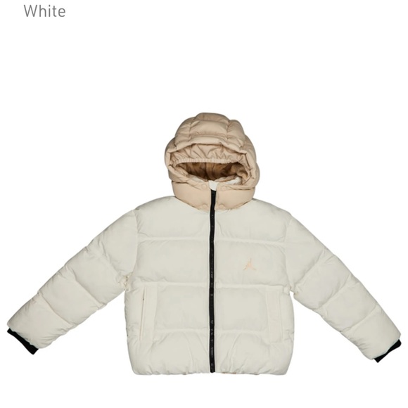 Nike Other - Nike Jordan White Puffer  Jscket with Tan Hood ,Unisex NWOT size XL YOUTH